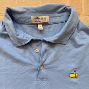 Masters Designed by Peter Millar Golf Polo Light Blue Like New Men Size XXL